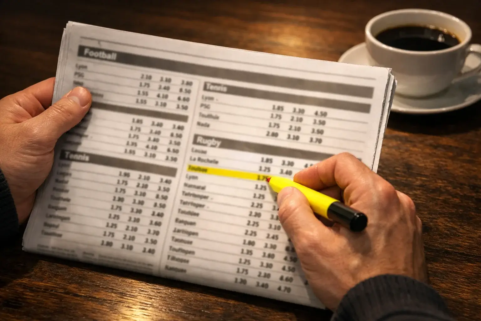 Comprendre les cotes des paris sportifs — tableau de cotes sur écran