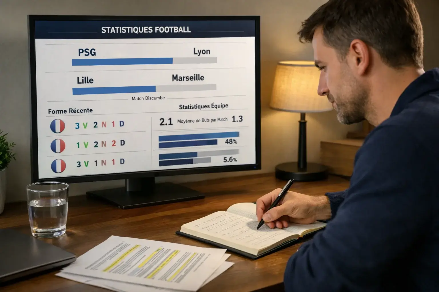 Parieur analysant une stratégie de value bet sur un écran d'ordinateur